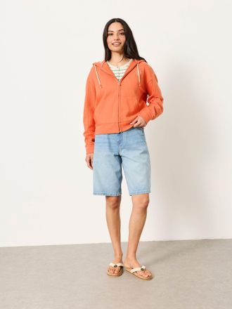 Fat Face FatFace Flora Orange Graphic Zip Through Hoodie