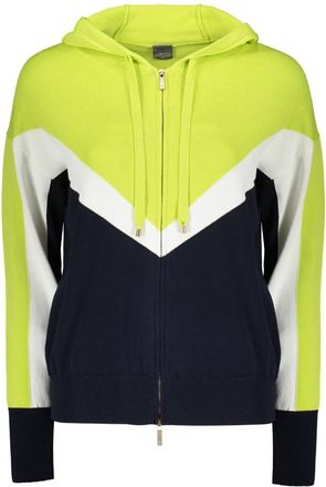 Lorena Antoniazzi Gebreide Hoodie met Volledige Rits en Verstelbare Capuchon - Dames - Vesten met rits - Veelkleurig - S - Hoodies & sweatvesten