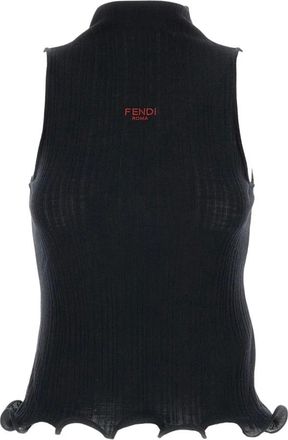 Fendi Sleeveless Tops, female, Black, Size: M Top