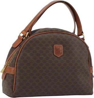 Celine Pre-owned Vintage Macadam Canvas Handbag - Dames - Vintage Handtas - Bruin - ONE Size - Leer - Vintage