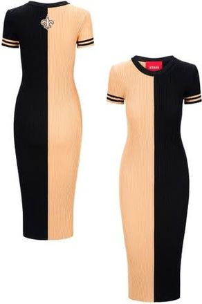 Staud Womens STAUD Gold/Black New Orleans Saints Colleen Dress at Nordstrom, Size Medium