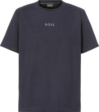 Boss Green by Hugo Boss T-Shirt BOSS GREEN Tee, Herren, Gr. XXL, blau (dunkelblau402), Single Jersey, Obermaterial: 100% Baumwolle, unifarben, oversize normal, Rundhals, eing