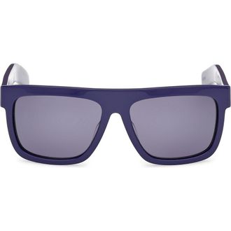 adidas 56mm Navigator Sunglasses in Shiny Blue/Blue at Nordstrom Rack