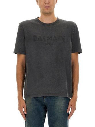 Balmain Grey Crew Neck T-Shirt
