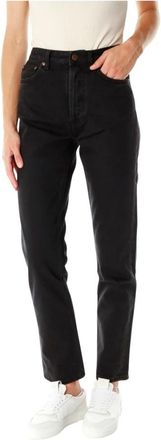 Nudie Jeans Straight Jeans - Dames - Slim Fit Jeans - Zwart - W25 L30 - Denim - Jeans