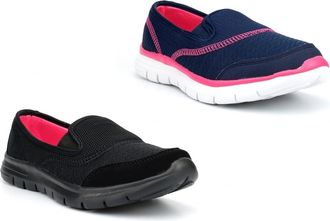 Generic Ladies Casual Shoes Size 4 Comfort Shoe Size 3 Ladies Slip On Shoe Womens Comfort Shoes Lightweight Slip On Casual Sizes 3-9 Black/Navy 3 UK