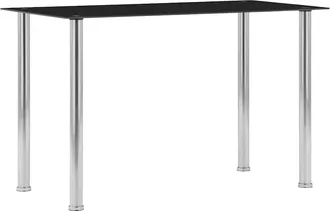 vidaXL Mesa De Comedor De Vidrio Templado Negro 120x60x75 Cm Vidaxl