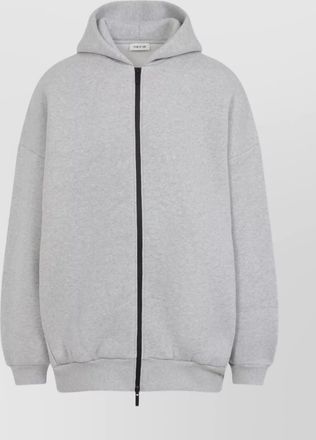 Fear of God grey cotton blend zip hoodie