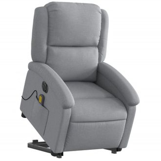 vidaXL Vidaxl - Sill&oacute;n De Masaje El&eacute;ctrico Reclinable Elevable Tela Gris Claro