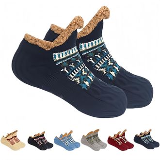 Generic Winter Wool Warmth Socks,Unisex Thicker Cold Fuzzy Non-Slip Floors,All-Day Comfort Fluffy Soft Cold-Proof Socks (navy blue, L, Adult, Women, Small, Al