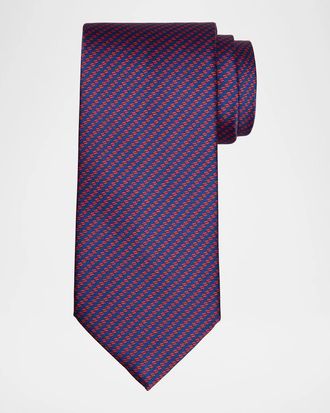 Stefano Ricci Men & apos;s Dashed Line-Print Silk Tie