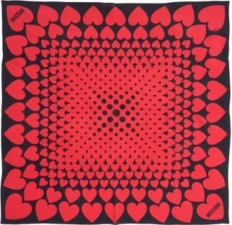 Moschino Silk Scarf With Heart Print