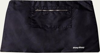 Miu Miu Logo-Embroidered Nylon Mini Skirt