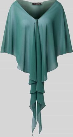Vera Mont Poncho mit V-Ausschnitt in Smaragd, Größe L