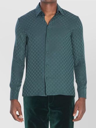 Gucci silk jacquard long sleeve shirt