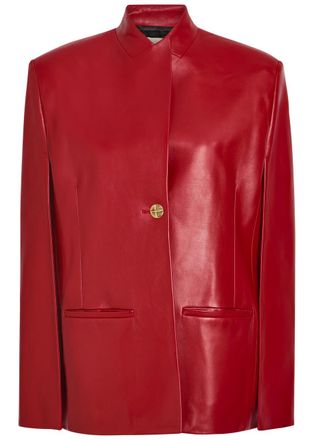 Khaite Dolso Open-sleeve Leather Jacket - Red - 6 (UK10 / S)