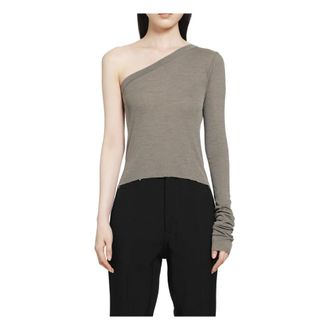 Rick Owens Dames, Tops, Grijs, Maat: S Zijde