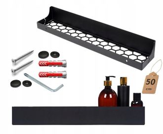OEM Estante Colgante Para Cabina De Ducha De Ba&ntilde;o, Metal, Acero Negro, 50 Cm
