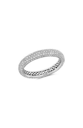 Crislu Chamonix Pav&eacute; Eternity Ring in Pure Platinum/Clear Stone at Nordstrom, Size 7