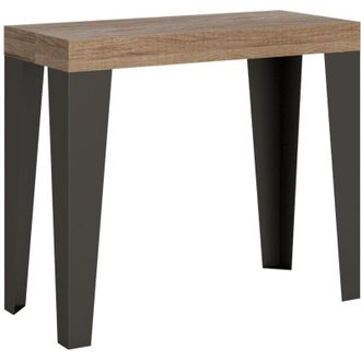 Itamoby Consolle allungabile 90x40/300 cm Flame Quercia Natura telaio Antracite