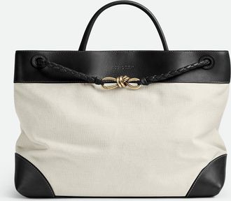 Bottega Veneta Large Andiamo - Black - Women - 48% Linen, 48% Cotton & 4% Polyurethane