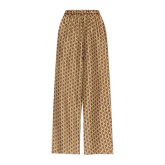 Max Mara Wide Trousers, female, Beige, Size: M Clarino Silk Trousers