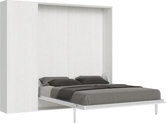 Itamoby Cama doble kentaro de fresno blanco con columna izquierda-derecha