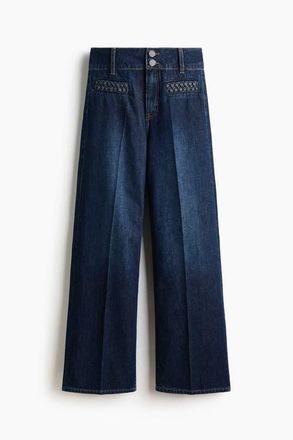 H&M Wide High Jeans in Dark Denim Blue at Nordstrom, Size 16