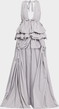 Aknvas Alexandrina Tiered High-Low Gown