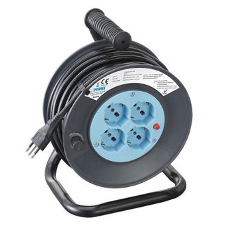No Brand No Brand - Carrete De Cable Alargador 15 Metros Toma Shuko 3x15 Fervi A010/15