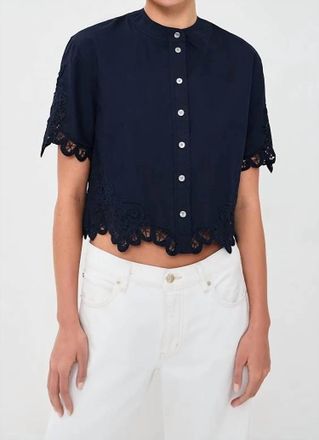 Veronica Beard Aleck Shirt In Navy