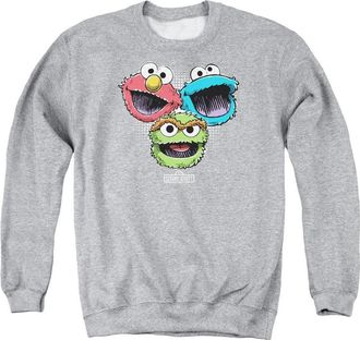 Gildan Sesame Street Halftone Heads Adult Crewneck Sweatshirt