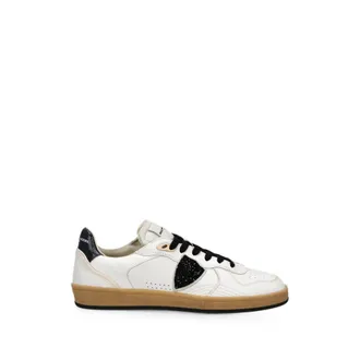Philippe Model Glitter-patchwork Leather Sneakers