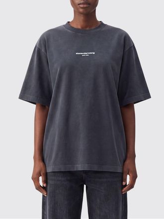 Alexander Wang T-shirt in cotone con logo a contrasto e vestibilit&agrave; relaxed
