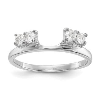 Diamond2Deal 14k White Gold Lab Grown Diamond Wedding Band Ring 0.3Ct Clarity- VS Color- G-H