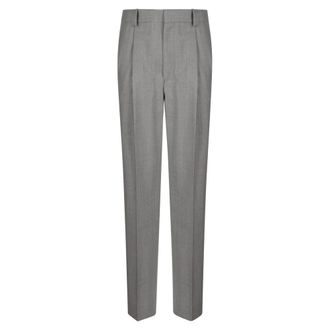 Victoria Beckham Slim-fit Trousers, female, Gray, Size: 2XS Drop-Waist Straight Leg Trouser