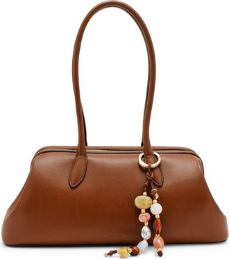 Cult Gaia Raia Leather Satchel in Saddle at Nordstrom
