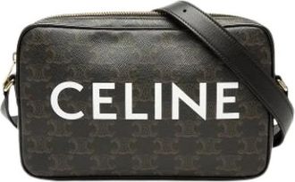 Celine Pre-owned Canvas Crossbody Bag - Dames - Vintage Schoudertas - Zwart - ONE Size - Leer - Vintage