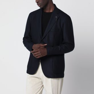 Santaniello Blue single-breasted jacket in wool
