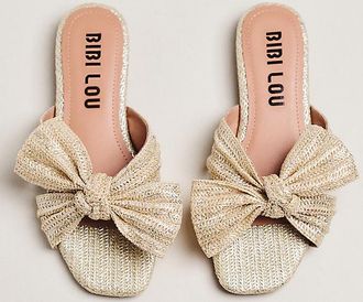 Bibi Lou Karsie Square-Toe Slide Sandals