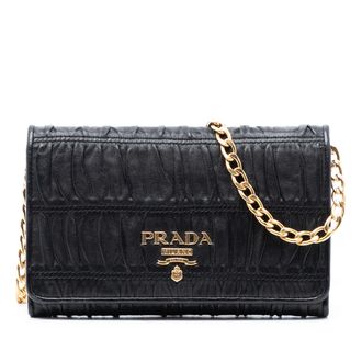Prada Tweedelige Nappa Gaufre Wallet On Chain