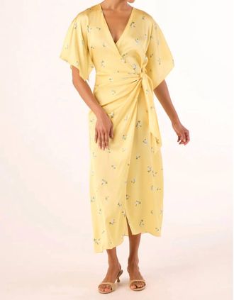 Misa Hadassa Midi Dress In Space Ditsy Yellow
