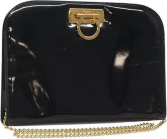 Ferragamo Tweedehands leren schoudertassen - Dames - Vintage Schoudertas - Zwart - ONE Size - Leer - Vintage