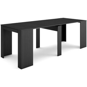 Skraut Home Mesa Consola Extensible, Mesa Comedor Plegable, 220, Para 10 Comensales, Comedor Y Cocina, Estilo Moderno, Negro - Skraut Home
