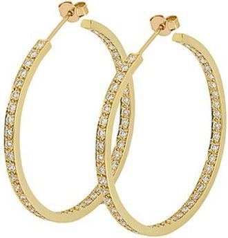 Bespoke 18ct yellow gold & diamond hoop earrings 2.35ct TDW