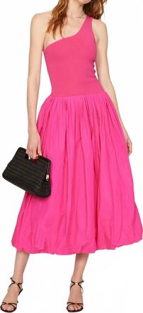 Derek Lam One Shoulder Midi Dress In Pink