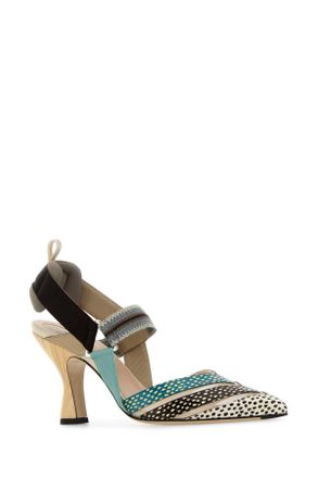 Fendi Womens Multicolor Leather Colibr&atilde;&not; Pumps Nud B.ice Pral Giada Vit+interno:cap Scarpe Con Tacco High Heel Shoes