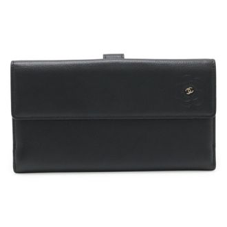 Chanel Black Leather Coin Purse/Coin Case (Pre-Owned)