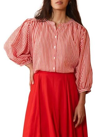 Mint Velvet Striped Batwing Blouse in Red at Nordstrom, Size X-Small