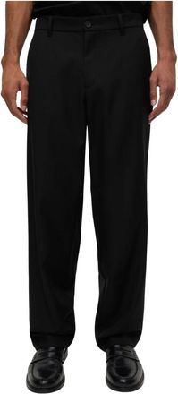 Sams&oslash;e & Sams&oslash;e Sanoah Broeken 15350 - Heren - Straight fit broeken - Zwart - XL - Wol - Broeken